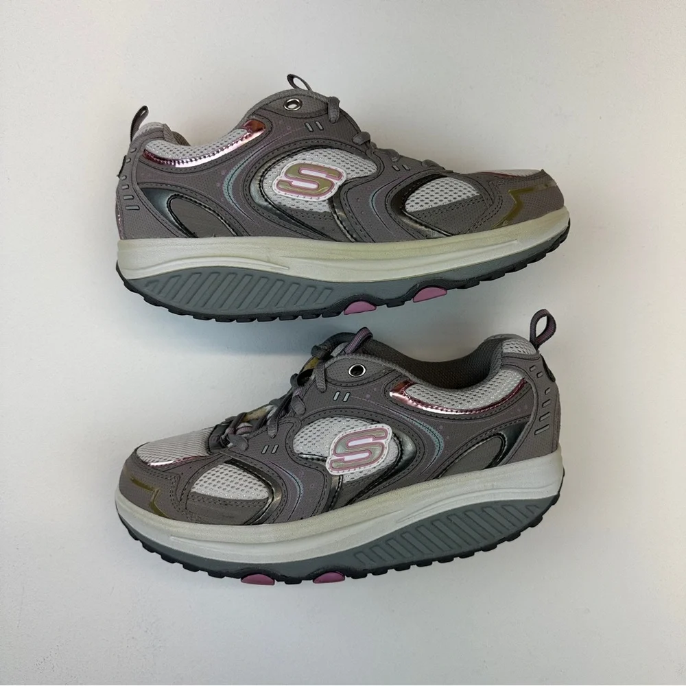 Sketchers Shape-ups Pink & Gray Size 7.5 - Picture 5 of 12
